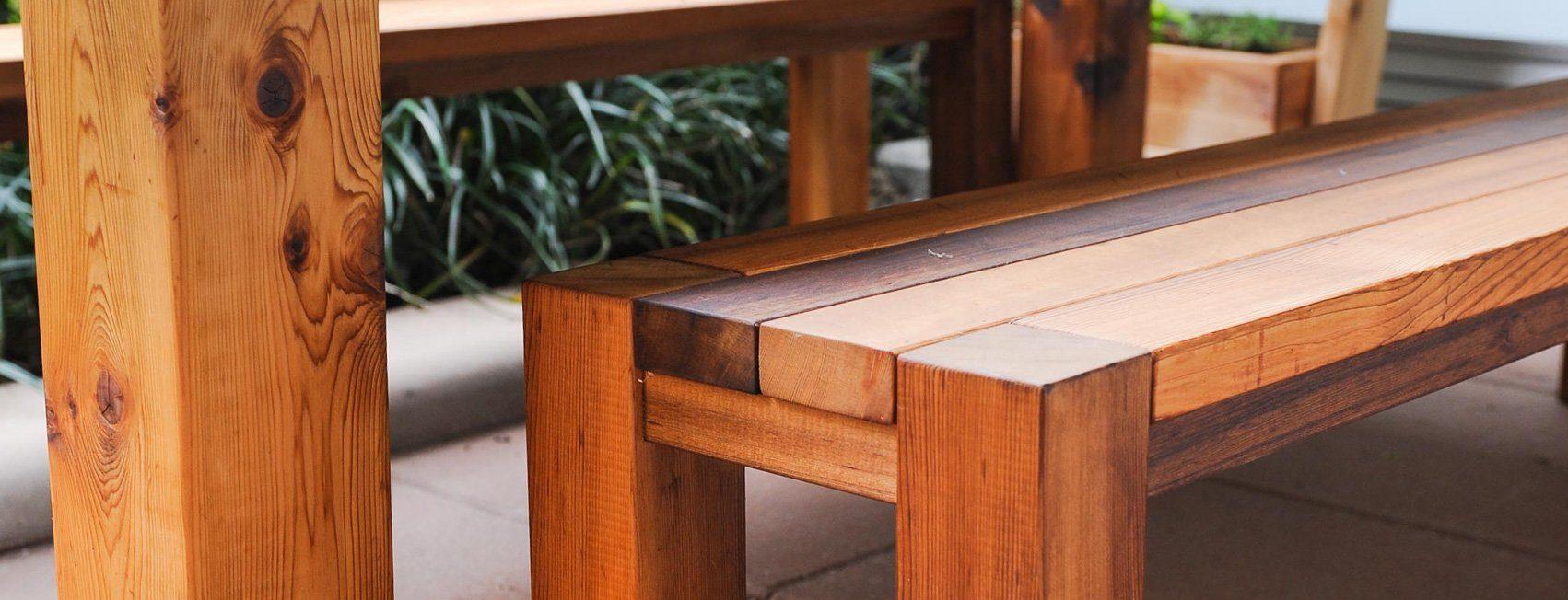 cedar modern dining table and bench project plans